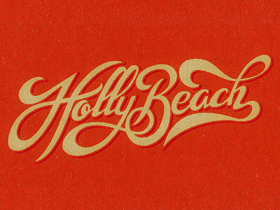 Holly Beach beach holly illustration t shirt typography