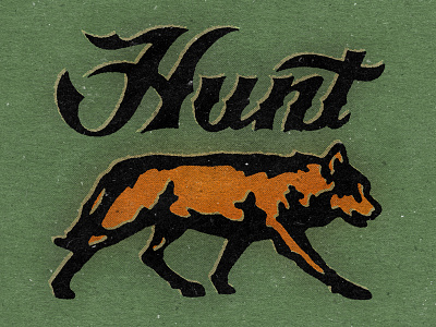 Hunt hunt illustration lettering typography wolf
