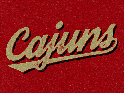 Cajuns cajuns lafayette lettering vintage