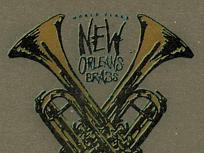 New Orleans Brass illustration lettering louisiana new orleans t shirt