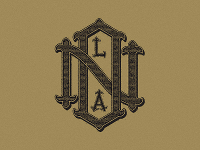 NOLA black gold monogram new orleans nola