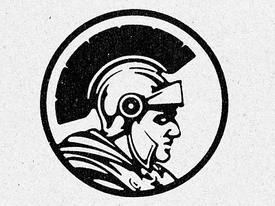 Spartan black and white drawing illustration logo spartan