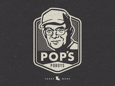 Pop's illustration logo poboy vintage