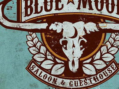 Blue Moon Saloon blue bull logo moon saloon