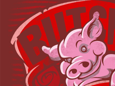 Butcher Web banner illustration pig t shirt