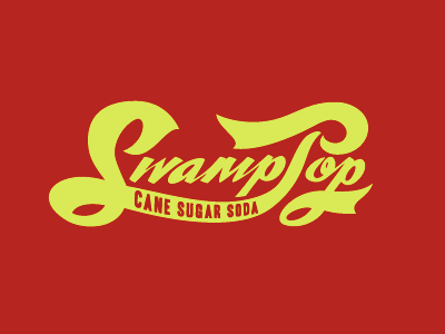 Swamp Pop illustration logo pen and ink typography