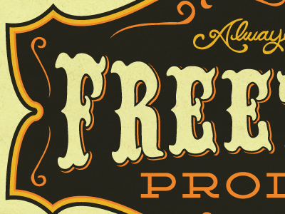 Freetown Produce illustration logo pen and ink typography