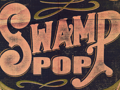 Swamp Pop illustration label logo soda swamp typography