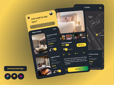 Booking Hotel App animation app color concept design figma mobile palette ui ux androidiostranding