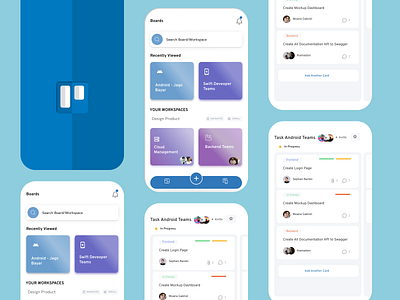 Trello Dashboard Redesign Mobile App animation app color concept design figma mobile palette ui ux androidiostranding