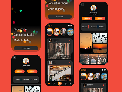 Social Media Mobile Design animation app color concept design figma mobile palette ui