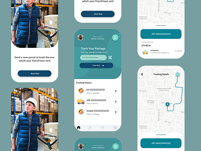 Parcel Tracking app UI animation app color concept design figma mobile palette ui ux