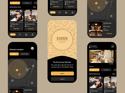 Nearby Barbershop App UI