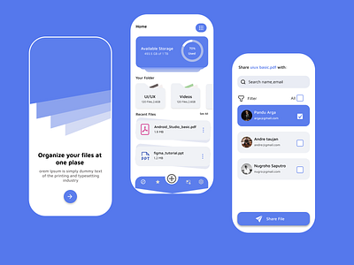 Management & Share File animation app color concept design figma mobile palette ui ux androidiostranding