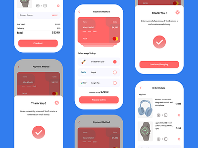 Checkout Process animation app color concept design figma mobile palette ui ux androidiostranding