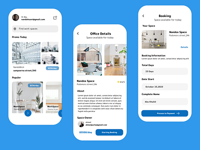 Find Office Space animation app color concept design figma mobile palette ui ux androidios