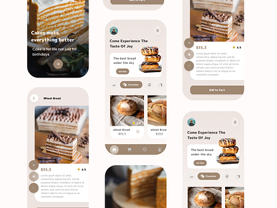 Bakery Shop animation app color concept design figma mobile palette ui ux androidiostranding