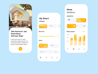 Smart Home animation app color concept design figma mobile palette ui ux androidios