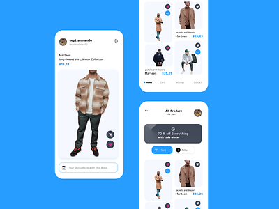 Marteen Fashion animation app color concept design figma mobile palette ui ux androidios