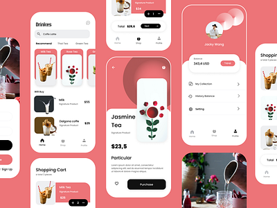 Drinkes animation app color concept design figma mobile palette ui ux androidios