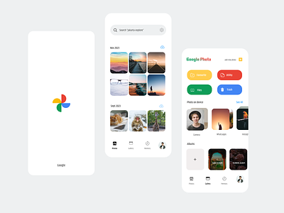 Google Photo Redesign animation app color concept design figma mobile palette ui ux androidiostranding