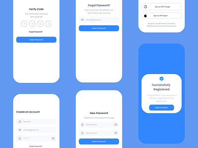 Jobin - Job Search (Sign Up,Forgot Password,verify) animation app color concept design figma mobile palette ui ux androidiostranding