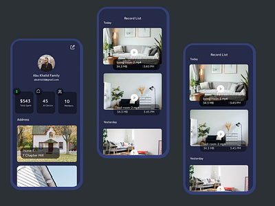 Home CCTV - Dark animation app color concept design figma mobile palette ui ux androidios