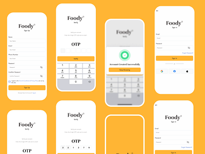 Foody - Auth page animation app color concept design figma mobile palette ui