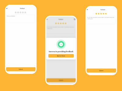 Foody - Feedback Page animation app color concept design figma mobile palette ui uxui kitandroidiostemplateicon