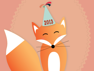 Happy New Year 2013 2013 fox illustration new year