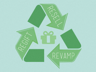 Regift - Resell - Revamp illustration recycle