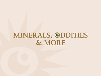 Minerals, Oddities & More Wordmark branding icon logo typography vector