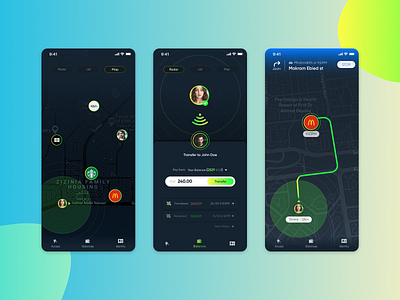 PassApp Revamp | Dark Mode bluetooth clean dark mode dark ui driving fintech maps minimal mobile mobile app mobile ui modern simple ui ui design ux ux designer vivid