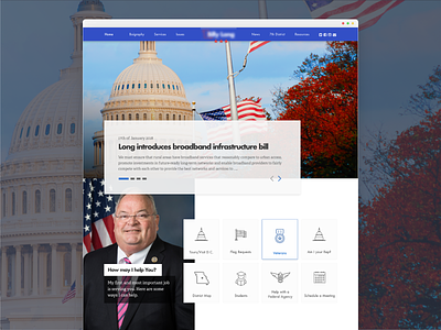 Senator's Portal Home clean goverment minimal modern officials portal senator simple