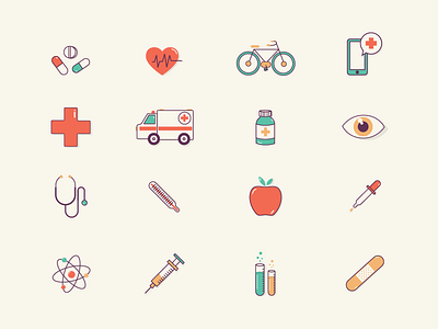 Medical icons bodymovin design icon illustration