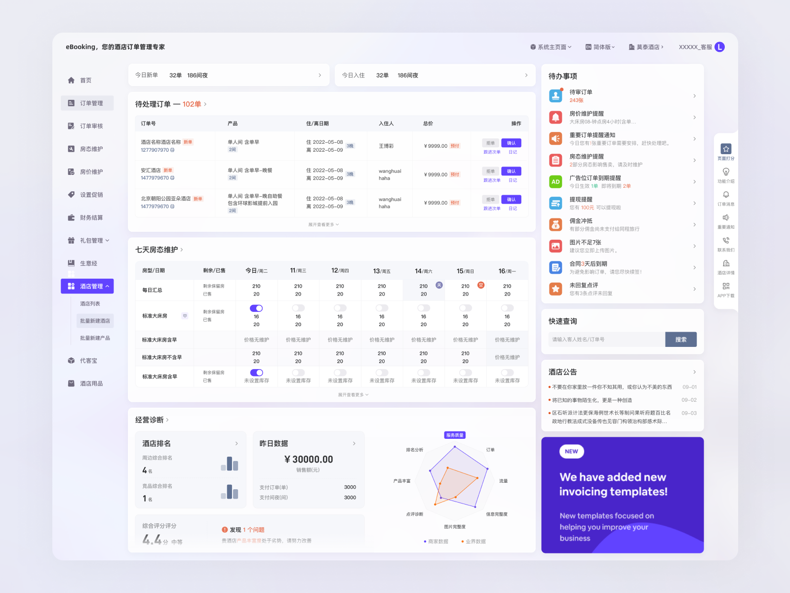 Hotel Management UI Concept by SSFF on Dribbble