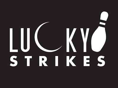 Lucky Strikes bowling branding design icon logo vector