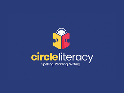 Circle Literacy book branding child childrens book colors design education idenity illustrator logo mark minimal modern mordern red vector yellow