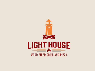 Light House art bbq branding colors design designs fire grill icon identity light lighthouse logo logodesign logos mascot minimal modern pizza wood