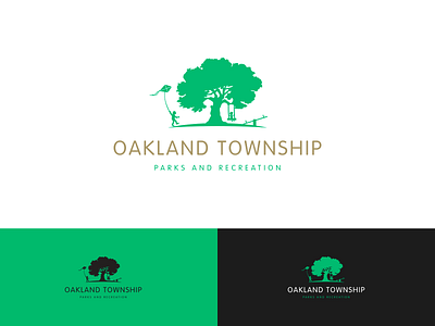 Oakland Township art branding colors design green icons iconset identity illustrator logo mark marketing minimal modern sign town tree typogaphy typography vector