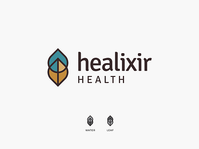 Healixir Health brand identity branding colors design designer designs health herbal identity illustration leaf logo logo design logos logotype mark minimal typeface vector water