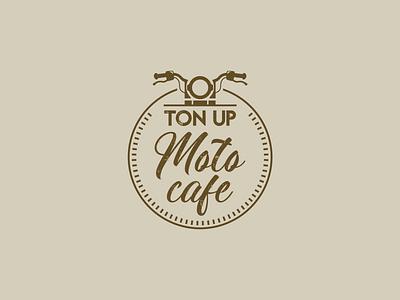 Ton Up Moto Cafe art bagde bike branding brush cafe colors design identity illustrator logo logo design logotype marketing minimal modern restaurant typography vector vintage logo