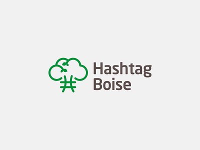 Hashtag Boise branding branding design colors design greenery hasttag logo identity logo logo design logodesign logotype marketing minimal modern modernism trree vector vector illustration vectors