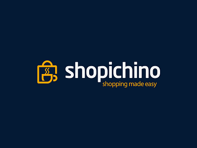 Shopichino branding cappuccino coffee colors design design art identity logo logo design logotype marketing minimal modern shop shopichino shopping shopping app shopping bag vector yellow