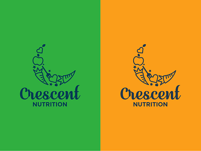 Crescent Nuturition colors design icon identity identity branding illustrator lettering logo logo design logodesign logos mark marketing minimal modern moon logo nutrition typogaphy vector vegetables