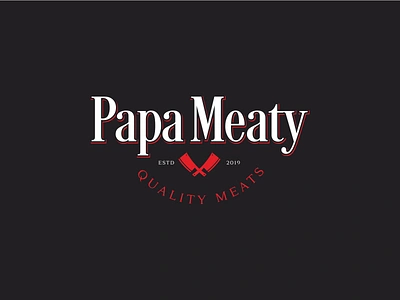 Papa Meaty branding branding and identity colors design food illustration food logo logo logodesign logos mark meat food meat logo minimal modern papa papa logo red color typogaphy typography vector