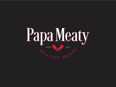 Papa Meaty branding branding and identity colors design food illustration food logo logo logodesign logos mark meat food meat logo minimal modern papa papa logo red color typogaphy typography vector