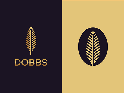 DOBBS branding colors design feather feather logos gold color identity illustrator logo logo design logodesign logos luxury brand luxury logo marketing minimal modern premium feel typography vector