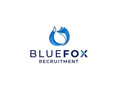 BlueFox animal animal icon blue blue logo branding business logo colors design fox fox logo identity illustrator logo logodesign marketing minimal recruitment recruitment agency redesign vector