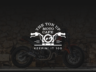 The Ton Up Moto Cafe branding branding and identity branding concept branding design cafe colors design agency design art flat identity illustration logo marketing minimal minimla modern moto moto cafe moto logo vector